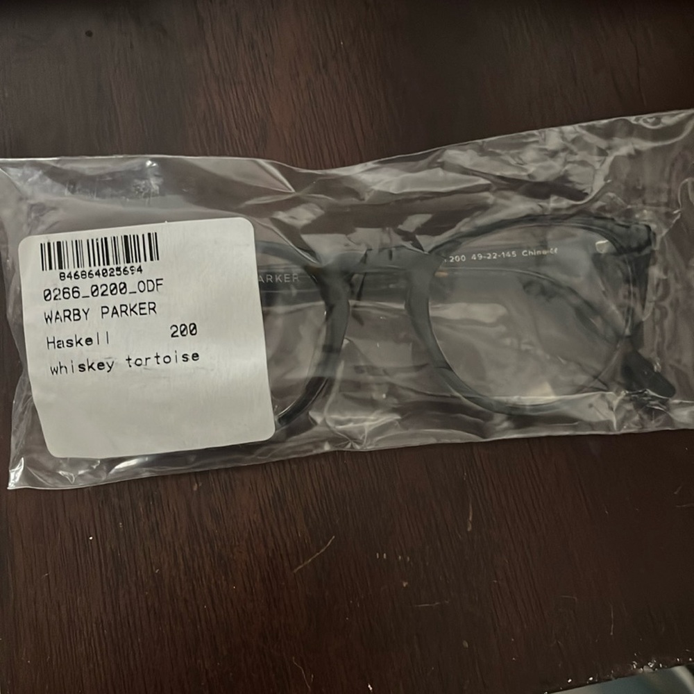 Warby Parker glasses - Haskell Whiskey Tortoise - free case